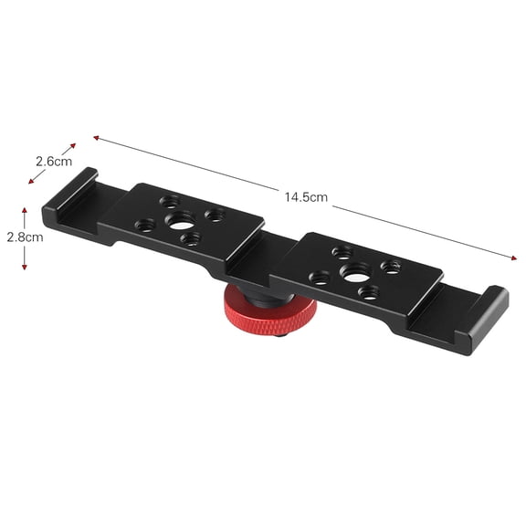 Aluminum Triple Cold Shoe Mount Plate Bracket For Camera Microphone LED Light Mounting