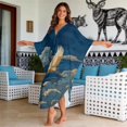 thumbnail image 3 of Xixirimido Crane Clouds Blue Print Womens Kaftan Dresses Long Caftans Plus Size Batwing Sleeve Swimsuit Coverup V Neck Summer Beach Dress, 3 of 7