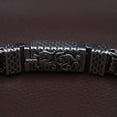 thumbnail image 4 of K-KED Real Solid S925 Sterling Silver Bracelet Men 9.5mm Mantra Sutra Link 7.9inchL, 4 of 8