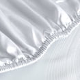 thumbnail image 4 of Heavyweight Satin Fitted Sheet Only, Luxury Silky Fitted Sheet Ultra Soft Deep Pocket Bottom Sheet, Wrinkle & Fade Resistant(KING,White), 4 of 7