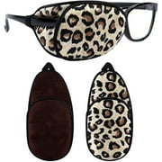 eZAKKA Eye Patches for Adults, Eye Patch for Glasses Silk Patch for Lazy Eye Amblyopia Strabismus and After Surgery (Brown+Leopard)