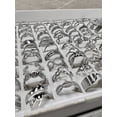 16pcs Stainless Steel Assorted Pattern Adjustable Rings In Silver ...