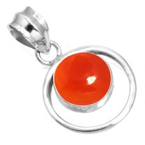 Natural Carnelian Pendant 925 Sterling Silver Handmade Jewelry