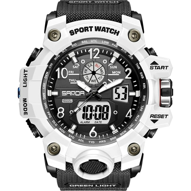 Explojoy Men's Watches Sports Outdoor Waterproof Military Wrist Watch Date Multi Function Tactics LED Alarm Stopwatch