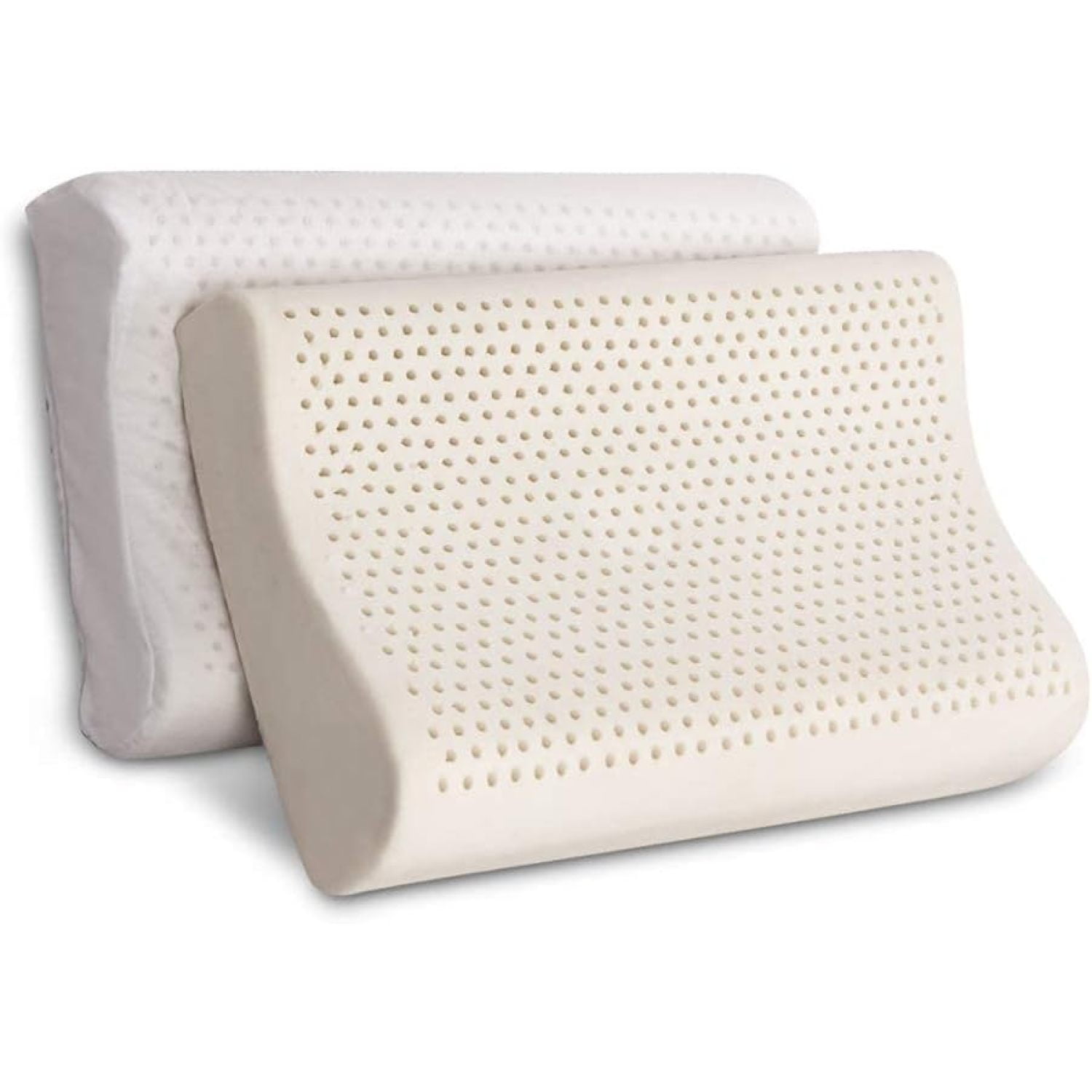 Organic Latex Contour Pillow with Organic Cotton Cover for Healthy Sleep (High Loft, Soft