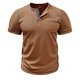 thumbnail image 2 of pstuiky camisetas para hombre, Camiseta de manga corta para hombre, estilo informal, lisa, con cuello vuelto, botones y blusa ropa de hombre l, 2 of 5