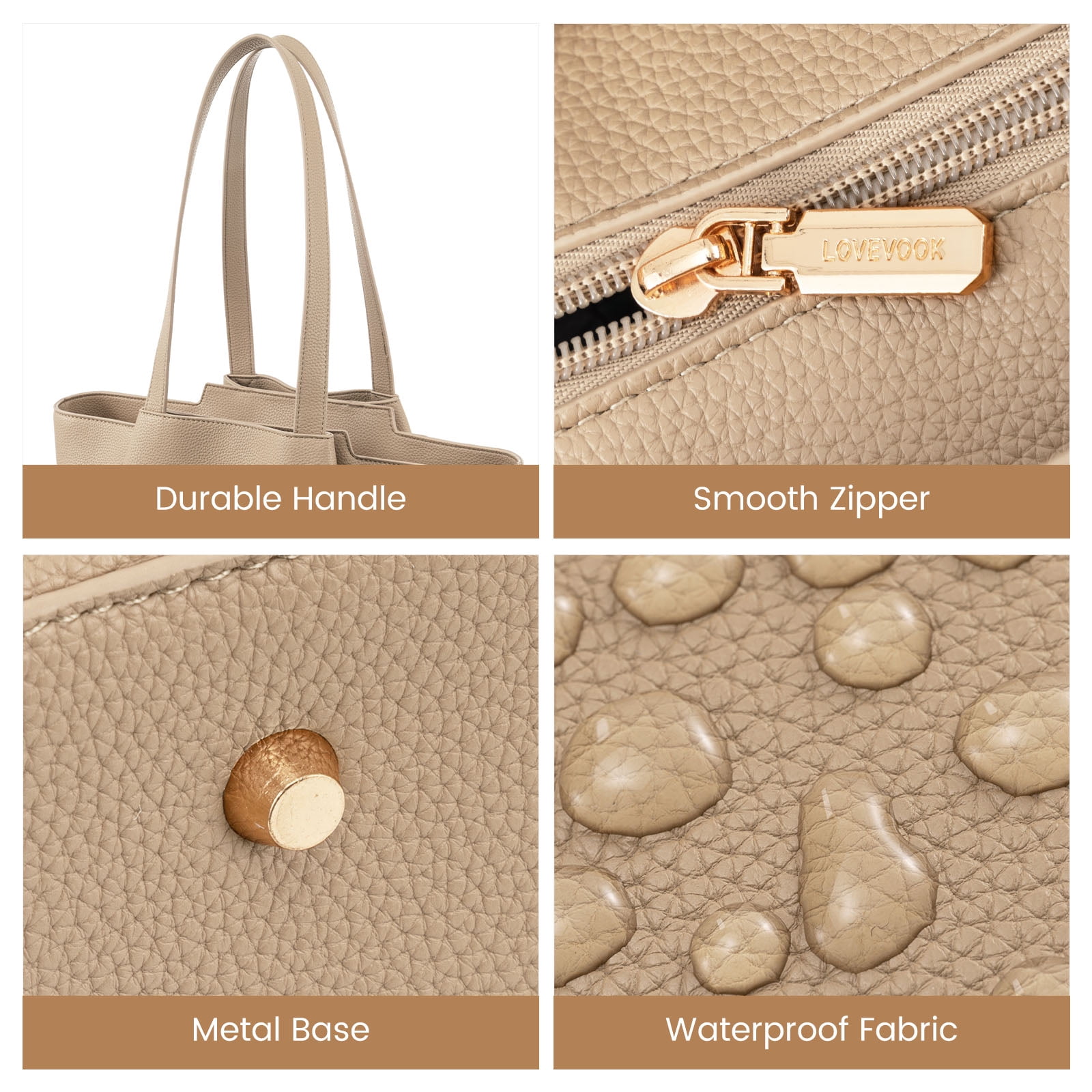 Lovevook Handbag Purses for Women,Large Work Tote Bag Briefcase Shoulder Bag for Women Fit 15.6 Inch Laptop with Clutch Bag