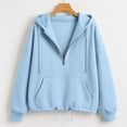 thumbnail image 4 of NominalSnug Womens Hoodies Half Zip up Casual Fleece Lined Top Long Sleeve Hooded Sweatshirts Fall Clothes 2026, 4 of 6