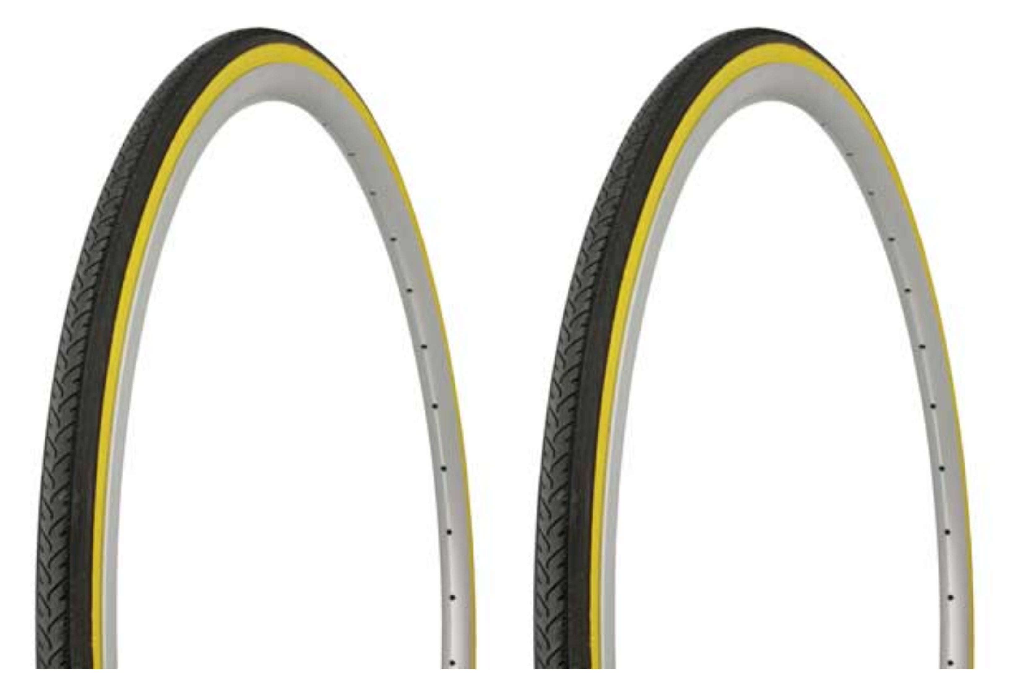 Tire set. 2 Tires. Two Tires Duro 700 x 25c Black/Yellow Side Wall HF