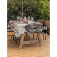thumbnail image 3 of Outdoor Table Cloth with Umbrella Hole and Zipper, Black Snowman Christmas Waterproof Rectangle Tablecloth 60"x102", Xmas Tree Rustic Snowflake Washable Table Cover for Outside Party Patio Picnic, 3 of 8