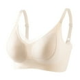 thumbnail image 2 of Amidoa Wireless Womens Bras Mesh Beige Push-up Solid Seamless Bandeau Women's Lingerie L, 2 of 5