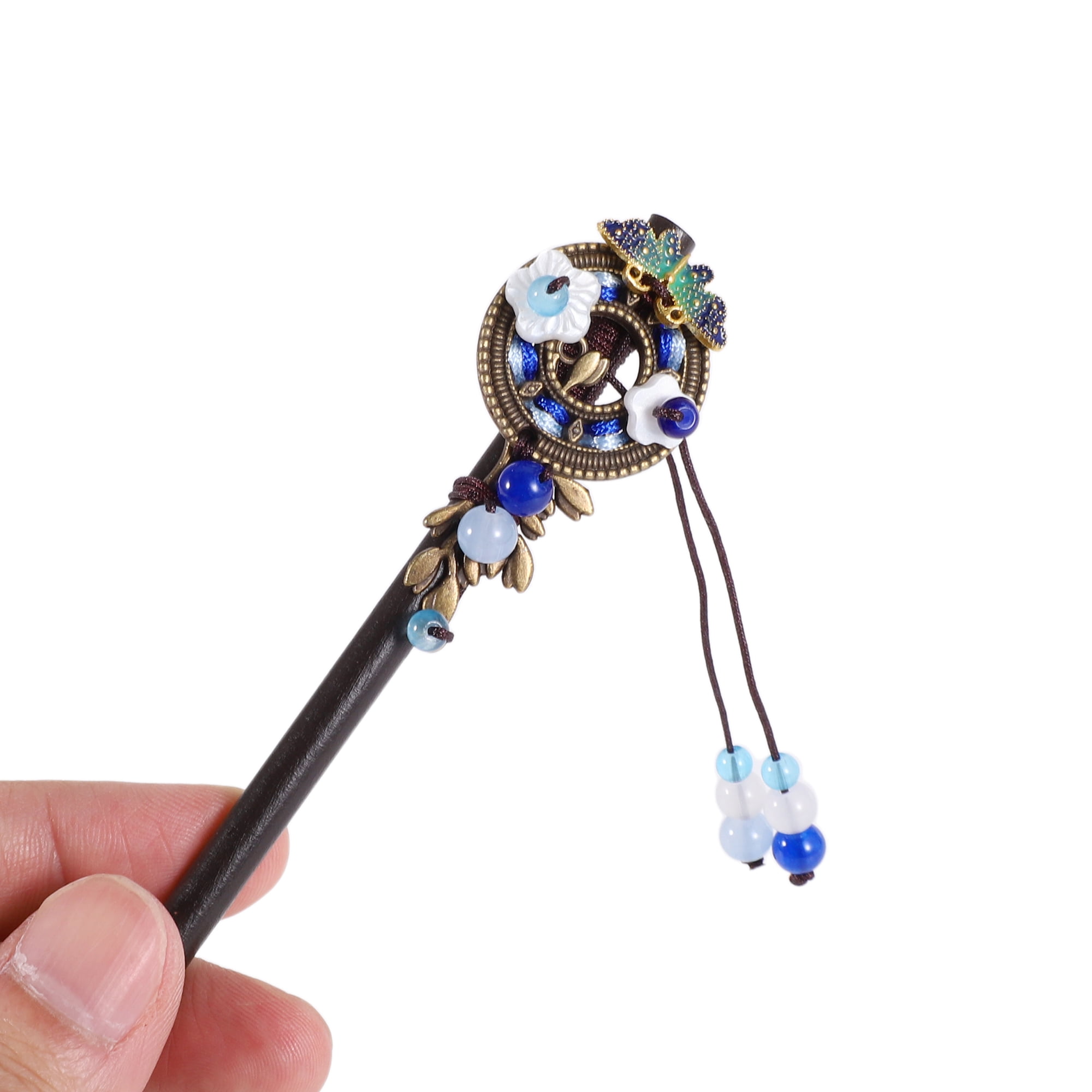Unique Bargains Hair Stick Pin for Women 1Pc Black, Blue [Flower]