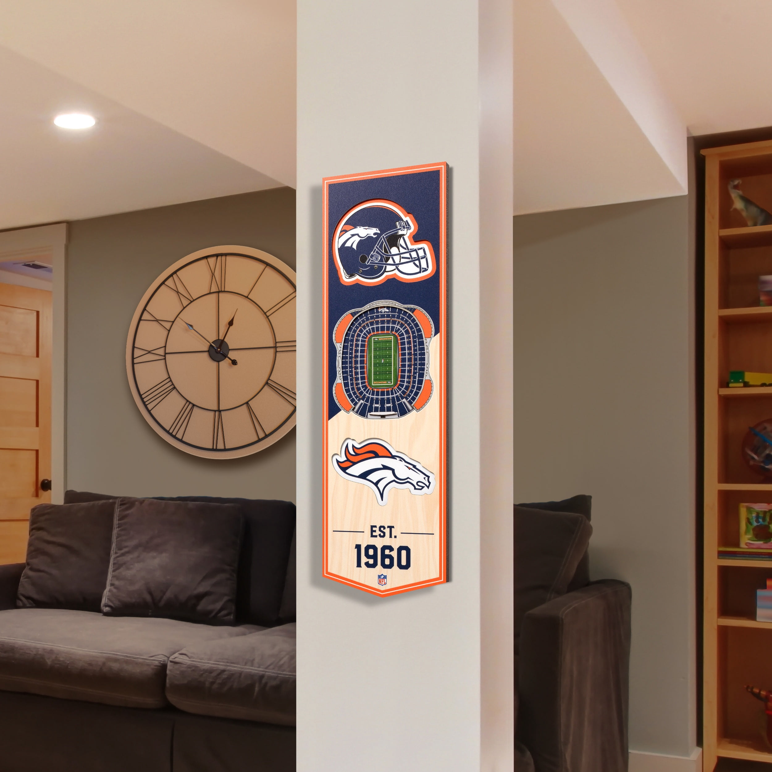 Denver Broncos 6'' x 19'' 3D StadiumView Banner