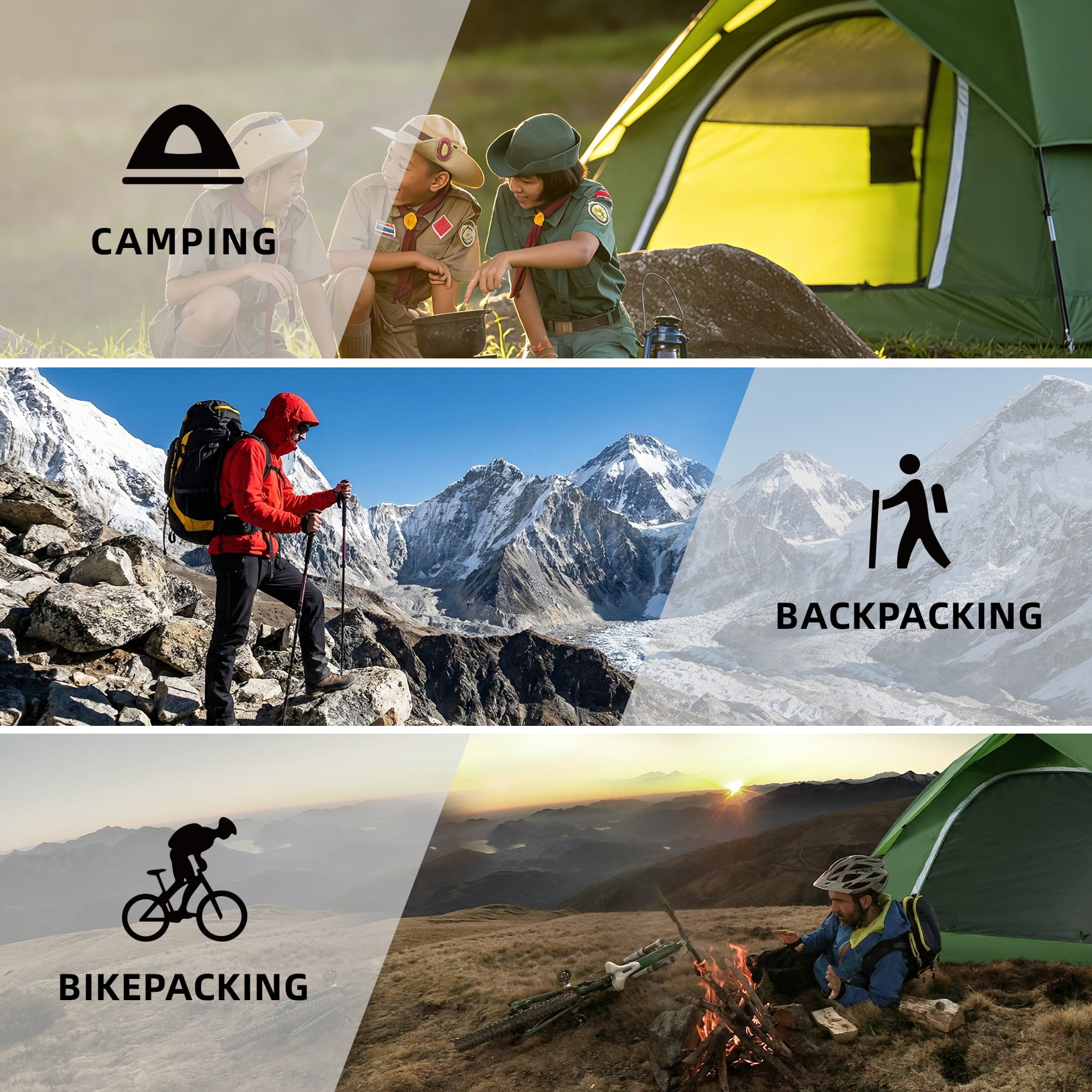 Croosse Camping Tent for 2 Person - Lightweight Two Person Tents with Rainfly for Camping, Hiking, Backpacking