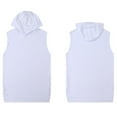 thumbnail image 4 of BADHUB Men's Hooded Tank Tops Solid Color Workout Training Sleeveless Hoodie Shirt White XL, 4 of 4