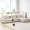 Cream + Corduroy + 4 Seat, variant on [VIDEO]141.5*64'' Corduroy Sectional Sofa with Bluetooth Speakers, U-Shaped Couch with Console, USB Charger, Cup Holders, Storage, Ottoman, Deep and Wide Seat Cloud Sofa for Living Room&Apartment