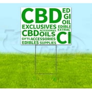 CBD Word Cloud (18" x 24") Yard Sign, Includes Metal Step Stake