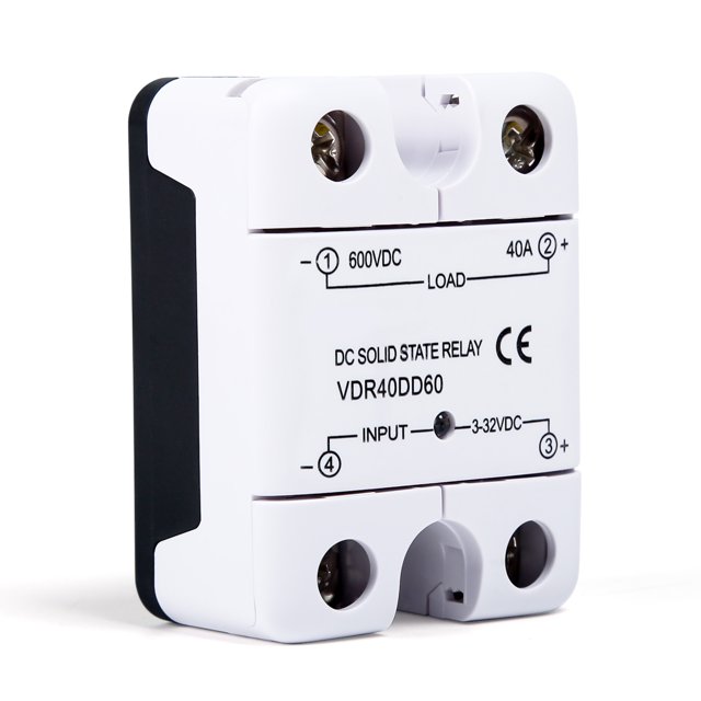 Relé de estado sólido de 40 A y 600 V, entrada de CC a CC de 3 a 32 V CC, salida de 0 a 600 V CC, módulo de relé de estado sólido SSR