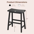 thumbnail image 3 of Gymax Solid Wood Saddle Bar Stools Set of 4 Backless Wooden Barstools w/Footrests Black, 3 of 10
