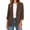 Brown, variant on Collared Blazers for Womens Ruched 3/4 Sleeve Work Cardigan Jackets One Button Down Business Office Suit with Pockets