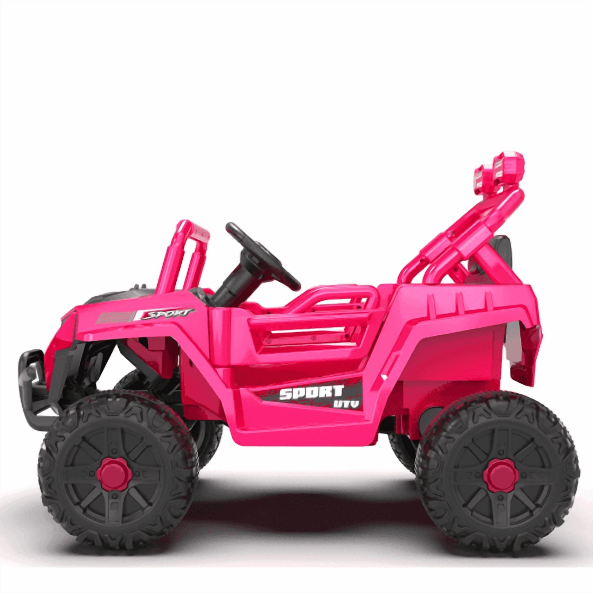 HappyToysWorld 12V Kids Electric Off-Road Truck Remote Control 4-Wheel Suspension Grippy Tires