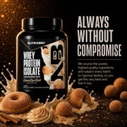 NutraBio 100% Whey Protein Isolate Protein Powder, 25g Protein with Complete Amino Acid Profile, Non-GMO, Soy & Gluten Free, Low Carb, Low Calorie Whey Protein Powder, Cinnamon Sugar Donut,20 serving
