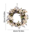 thumbnail image 3 of Floral Decor,15.74In Artificial Fabric Wreath Premium Rattan Base Vivid Appearance Easy Hang No Surface Damage,Festive Decor for Home Door Wall Window Indoor Outdoor Holiday Decoration Decors, 3 of 6