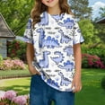 thumbnail image 2 of Fancifize Summer Deals Kids' Dinosaur Graphic Tee Short Sleeve T-shirt Theme Cute Round Neck Playwear for Children 3-14 Years, 2 of 6