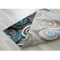 thumbnail image 5 of Spiral/Swirls Modern Contemporary Hand Carved Area Rug-Silver/Turquoise/Gray/Black, 5 of 7