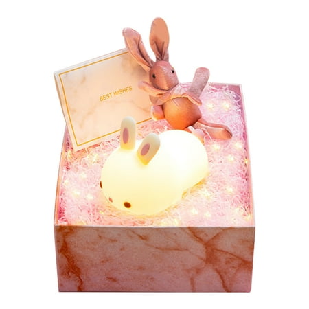 

GoldHub Night Lamp Rabbit Shape Design Dimmable Silicone Cute Animal Bunny Night Lamp Household Supplies