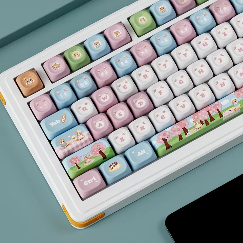 135Key Cute Panda Spring Keycap PBT Dye Sublimation OQO Profile Mechanical Keyboards