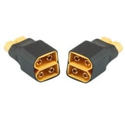 Hobbysky 2pcs No Wires 1 XT-60 Male to 2 XT-60 Female XT60 Parallel Battery Connector