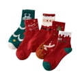 thumbnail image 3 of Calcetines navideños de algodón,Calcetines navideños de algodón Calcetines rojos Tubo medio,Calcetines tobilleros de invierno cálidos y transpirables suaves para hombres y, 3 of 8