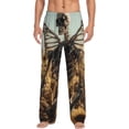 thumbnail image 2 of Lsque Skull Butterfly Sunflower Print Men's Pajama Pants, Lounge Pant - Comfortable Home Wear,Elastic Waistband, Stylish Design-Small, 2 of 9