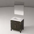 thumbnail image 7 of Single Brown Oak Bath Vanity 30 in. W / Hand - Finished Quartz Top / Bathroom Furnishing, 7 of 7