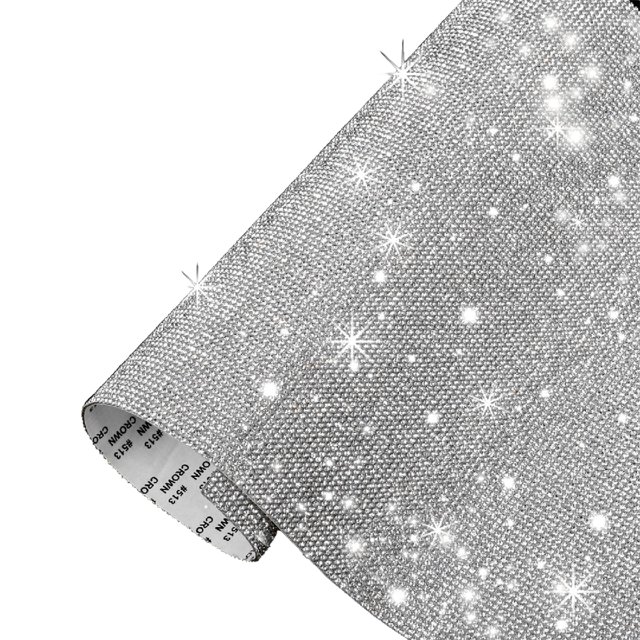 Speravity Cinta de diamantes de imitación con buena artesanía adhesivo adhesivo fuerte decoraciones de coche para teléfono blanco plateado (12*20CM) SS8 Type3 NO3 Speravity VI014464-04B