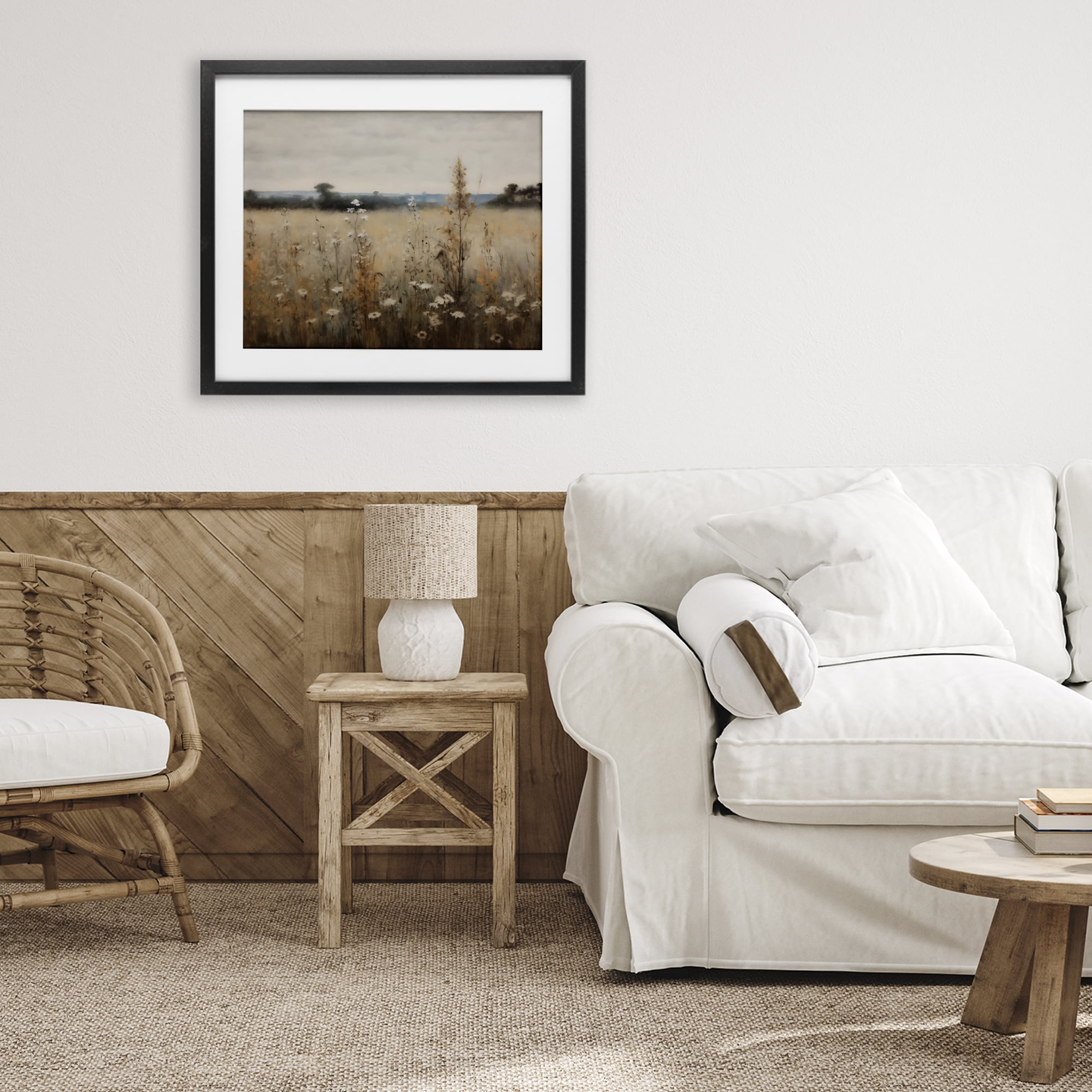 Stupell Industries Country Wildflowers in Misty Meadow Black Framed Print Under Glass, design by Creative Studio