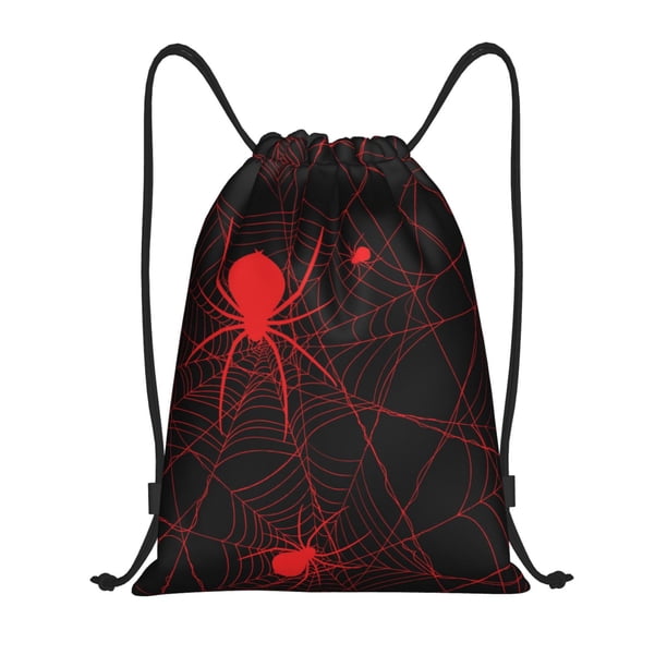 Fotbe Red Spider On The Web Bolsa Mochila con Cordón Estampada, Bolsa de Gimnasio Deportiva, Bolsa Cinch, Bolsa con Cordón para Hombres y Mujeres-Small