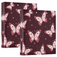 thumbnail image 2 of Cute Pink Butterflies 3 Ring Hardcover Binders 1.5in Round Rings for Letter-Size Folder Paper Organizer Pockets for Office Student Recipe, 2 of 9
