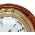 thumbnail image 3 of Nagina International Nautical Brass Porthole Functional Premium Time's Clock On Solid Wood Base | Lavish Wall Decor | Maritime Replicas (10 Inches), 3 of 6