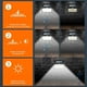 thumbnail image 4 of Lámpara solar exterior con sensor de movimiento, apliques solares de pared, 3 modos de iluminación, iluminación de seguridad para jardín, patio, pared, montaje en poste, resistente al agua,, 4 of 9