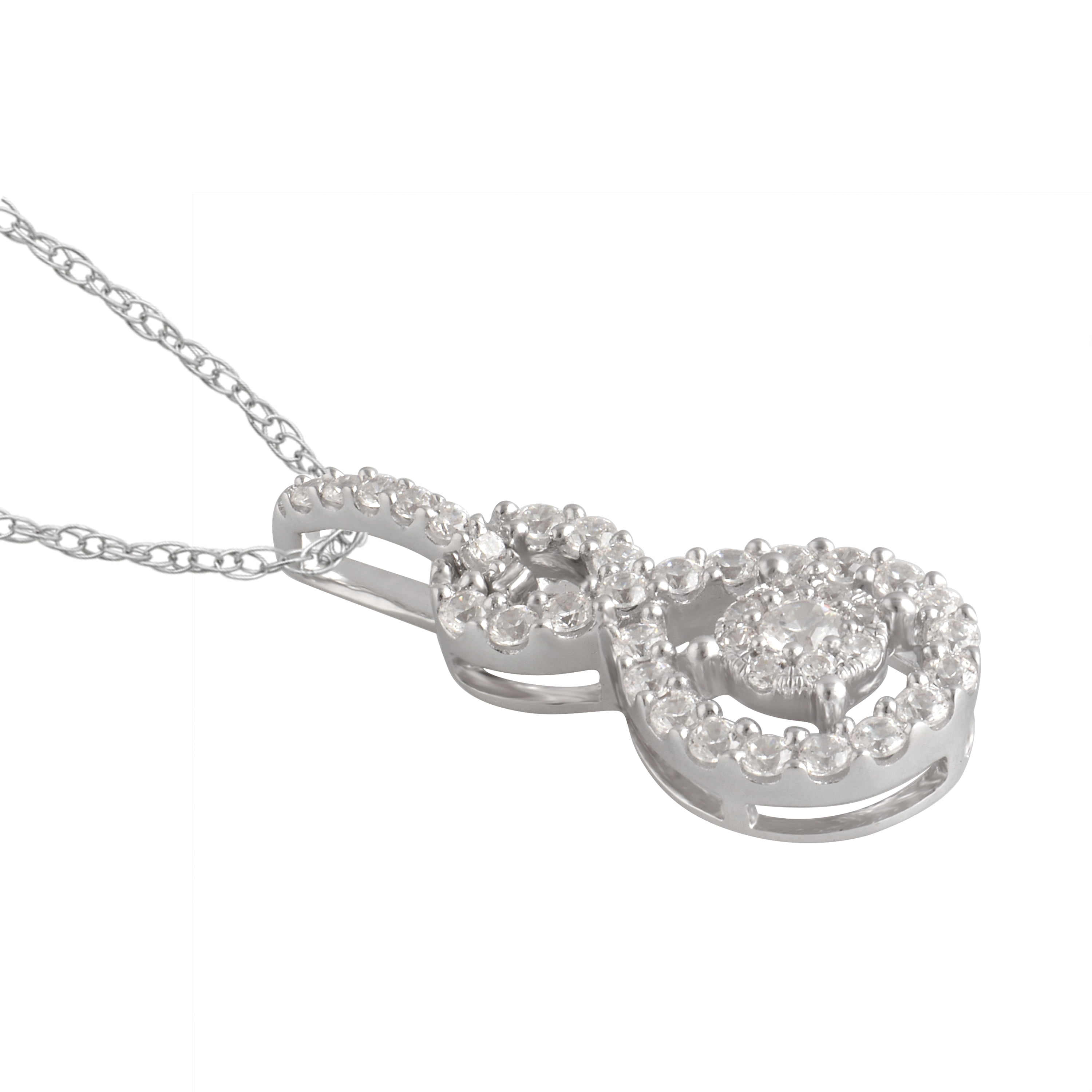Arista 1/2 ct Diamond Women's Twist Pendant in Sterling Silver,18" (I-J, I3)