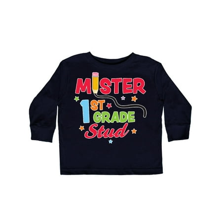 

Inktastic School Mister 1st Grade Stud Gift Toddler Boy Girl Long Sleeve T-Shirt