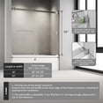 thumbnail image 6 of Bathtub Sliding Door, 60"W x 56"H Tub Shower Door, Bathtub Door, Bathtub Glass Door, Bathtub Double Sliding Door 5/16" Tempered Glass with Explosion-Proof Film Stainless Steel Brushed Silver, 6 of 9