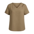 thumbnail image 4 of BUIGTTKLOP Womens Tops Short Sleeve Shirts Casual V Neck T Shirts Lightwieght Loose Fitted Tees, 4 of 6