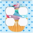 thumbnail image 3 of Metal Light Switch Plate Cover Rainbow Cupcake Baby Blue Heart Wallpaper CAK029, 3 of 13