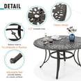 thumbnail image 3 of Sophia & William 54" Cast Aluminum Patio Dining Table with Umbrella Hole - Bronze, 3 of 5