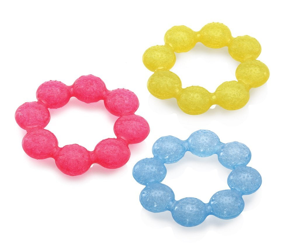 Nuby IcyBite Soother Ring Teether, Colors May Vary