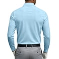 thumbnail image 4 of Fabrcox S-4XL Long Sleeve Polo Shirt Men with Pockets Collared Work Shirt Men Office Casual Plain Regular Fit Outdoor Men's Golf Shirts Blue S, 4 of 8