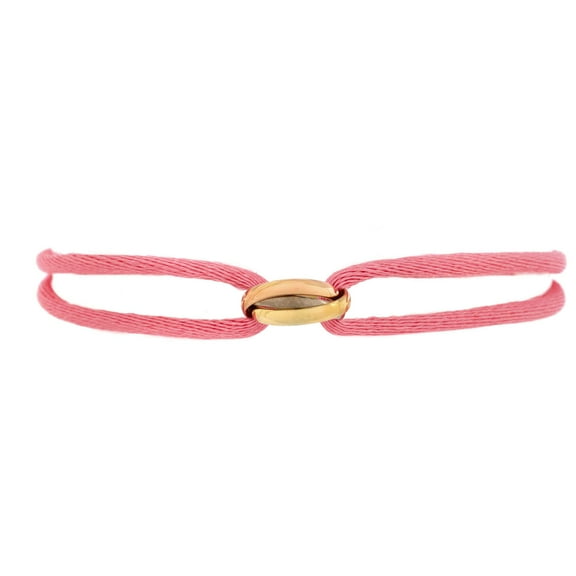 Pre-Owned Trinity On Cord Bracelet Silk Cord with 18K Tricolor Gold By Rebag